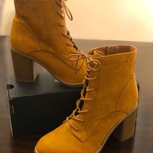 Lace Up Heeled Combat Boots